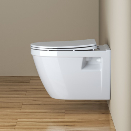 LOTO Чаша унитаза подвесного c креплением и сиденьем дюропласт soft close BB070CHR/SC