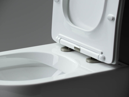 Подвесной унитаз Ceramicanova Metropol Rimless, глубокий смыв, с крепежом для полностью скрытого монтажа,  ультратонким сидением и крышкой с функцией плавного закрытия CN4002