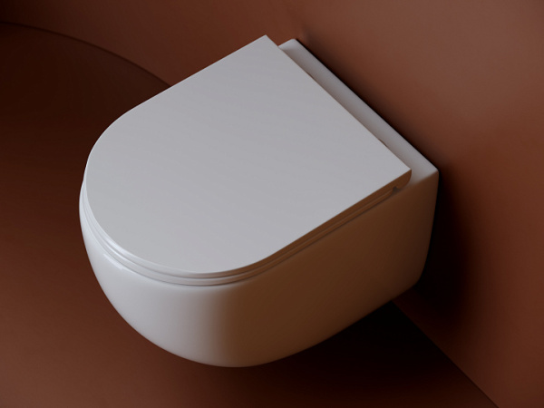 Подвесной унитаз Ceramicanova UP безободковый, смыв Торнадо, с крепежом для полностью скрытого монтажа, ультратонким сидением с функцией быстрого снятия и крышкой с функцией плавного закрытия, цвет белый CN4007