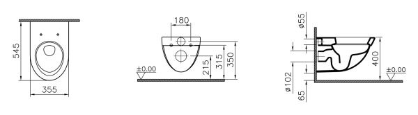 Чаша для унитаза подвесного VitrA Form 500 4305B003-0075