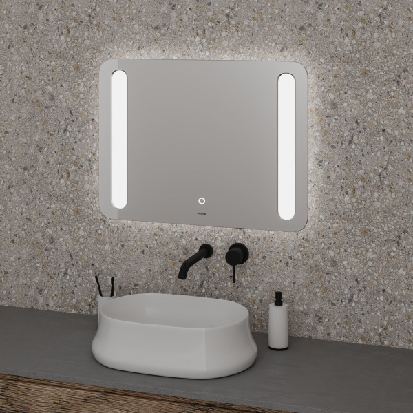Зеркало Grossman LARA 1310080 (1000x800x45) LED с сенсорным выключателем и гравировкой