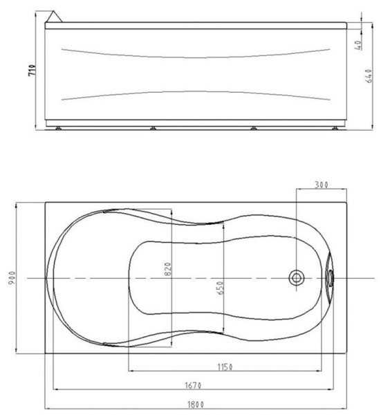 Акриловая ванна Aquatek Мартиника 180x90 MAR180-0000068 слив слева