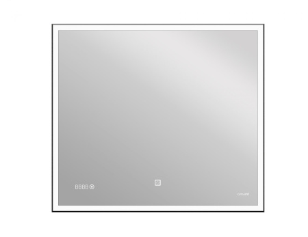 Зеркало Cersanit LED 011 design 80x70 с подсветкой часы металл. рамка прямоугольное Ecom, KN-LU-LED011*80-d-Os