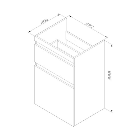 M85AFSX0602WG X-Joy База под столешницу для стиральной машины, напольная, 60 см, 2 ящика, белый глянец