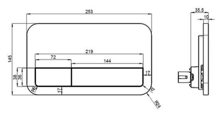 Кнопка смыва Villeroy & Boch Viconnect 9224 9061 хром