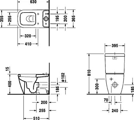 Унитаз напольный (чаша) Duravit Happy D.2 2134090000