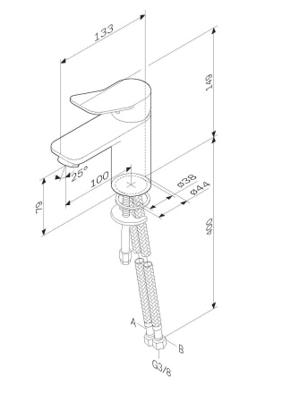 F85A02122 X-Joy Смеситель для умывальника AM.PM, черный.
