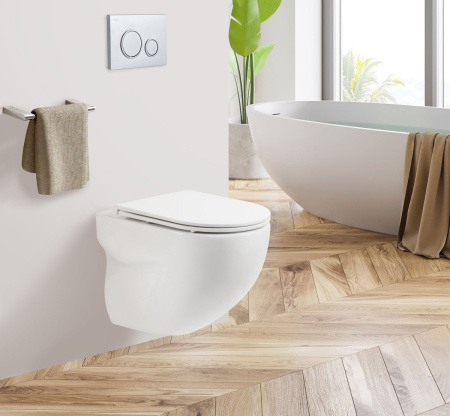 Унитаз подвесной безободковый BelBagno ONDA BB066CHR/BB870SC