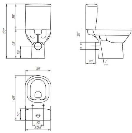 Унитаз-компакт Cersanit CITY Clean On 011 3/5 DPL EO slim, S-KO-CIT011-3/5-COn-S-DL-w