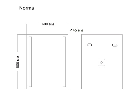 Зеркало Grossman NORMA 106080 (600x800x45) LED с механическим выключателем