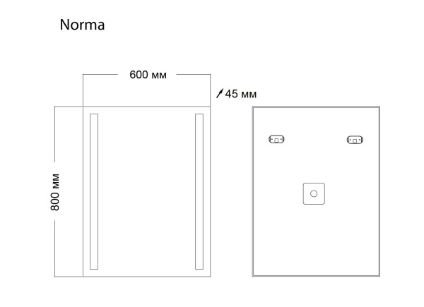 Зеркало Grossman NORMA 106080 (600x800x45) LED с механическим выключателем