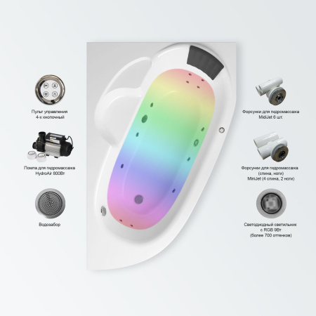 Гидромассажный комплект с хромотерапией 5 в 1 Lavinia Boho Bell Pro 36120H0C