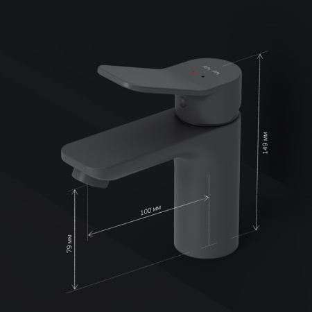 F85A02122 X-Joy Смеситель для умывальника AM.PM, черный.