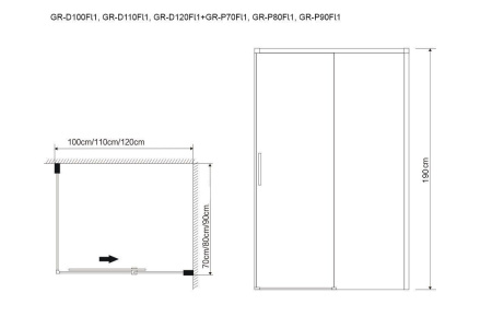 Боковая стенка Grossman GR-P70 Fly1 (70*190)
