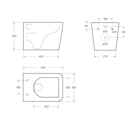 Унитаз подвесной безободковый BelBagno VENETO BB132CHR/BB132SC