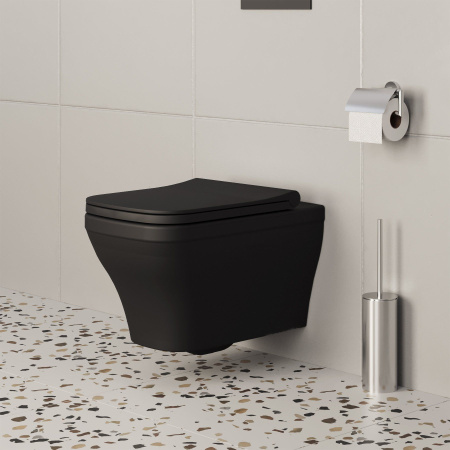 Унитаз Ambassador Benefit 203T20201R (535х340х360) черный матовый, подвесной безободковый с тонкой крышкой