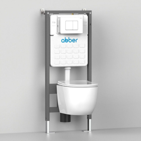 Унитаз ABBER Bequem AC1101MG подвесной серый матовый, безободковый