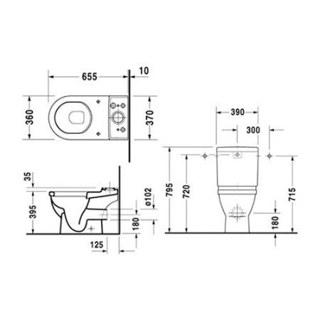 Унитаз напольный Duravit Starck 3 (чаша) 0126090000