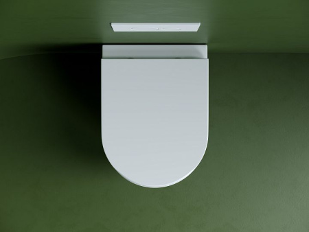 Подвесной унитаз Ceramicanova Ulma Торнадо безободковый, с ультратонким сиденьем с микролифтом и функцией быстрого снятия, с креплением скрытого монтажа, цвет белый CN4006T