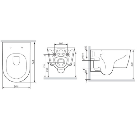 C8F1701MWSC Func Подвесной унитаз AM.PM 54 см FlashClean с сиденьем микролифт, бел мат