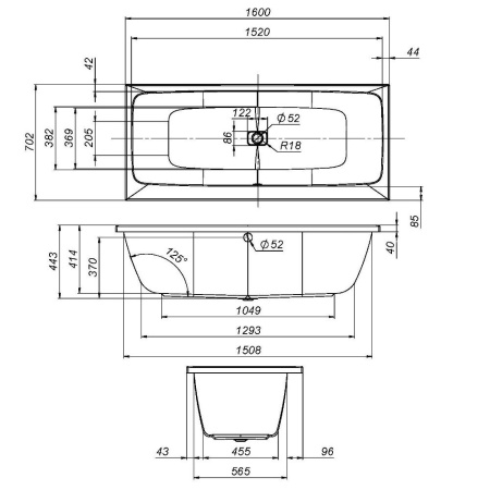 W84A-160-070W-A Func Ванна акриловая AM.PM 160х70