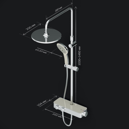 Душевая система AM.PM F0750A400 Inspire V2.0 с термостатом