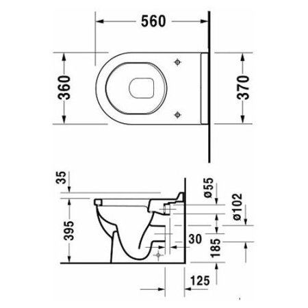 Унитаз приставной Duravit Starck 3 0124090000