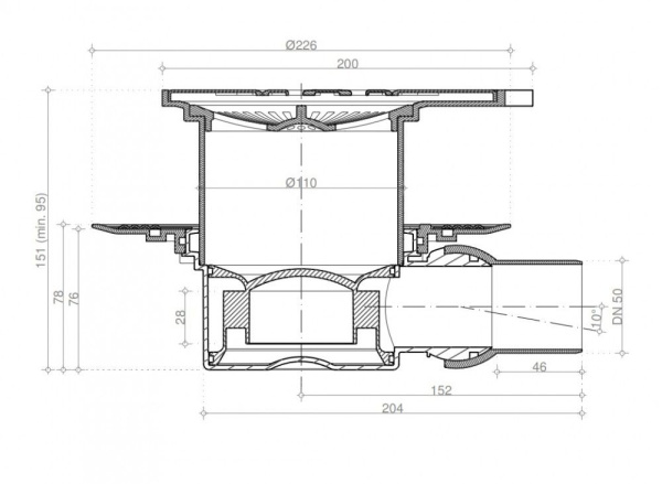 Точечный трап Pestan Confluo Standard 20х20 Angle 1 13000013