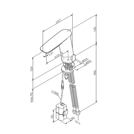 F50A02300 Inspire V2.0 Смеситель для умывальника AM.PM сенсорный, хром.