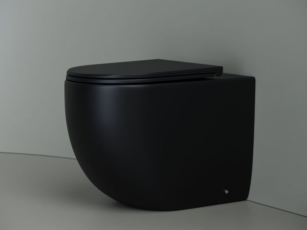 Напольный приставной унитаз Ceramicanova Metropol Rimless, Черный матовый, CN4004MB