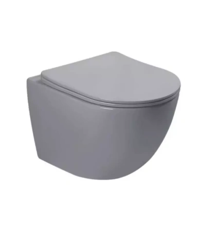 Унитаз подвесной, серый матовый (сиденье микролифт) SantiLine SL-5005MG