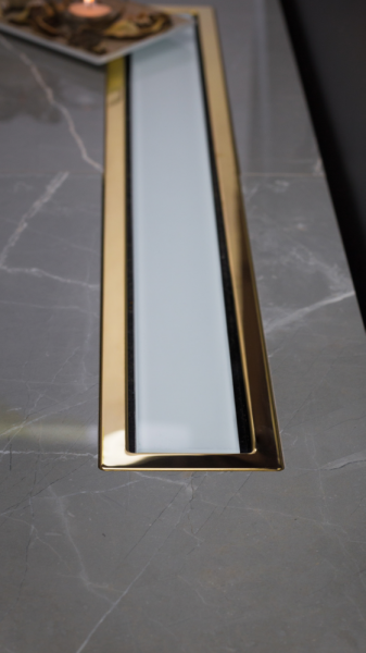 Душевой лоток Pestan Confluo Premium Line 950 White Glass Gold, 13100126