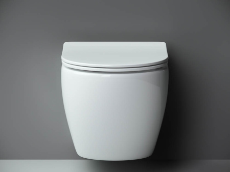 Подвесной унитаз Ceramicanova Metropol Rimless, глубокий смыв, с крепежом для полностью скрытого монтажа,  ультратонким сидением и крышкой с функцией плавного закрытия CN4002