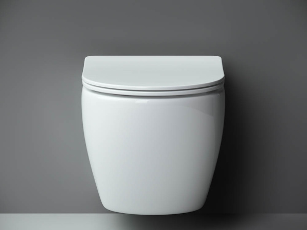 Подвесной унитаз Ceramicanova Metropol Rimless, глубокий смыв, с крепежом для полностью скрытого монтажа,  ультратонким сидением и крышкой с функцией плавного закрытия CN4002