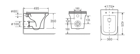 Унитаз NIVOLET Aria подвесной безободковый Cerutti SPA CT7779