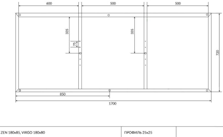 Рама для ванны Cersanit ZEN 180, K-RW-ZEN*180n