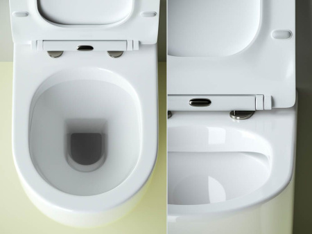 Напольный приставной унитаз Ceramicanova Metropol Rimless, Белый, CN4004