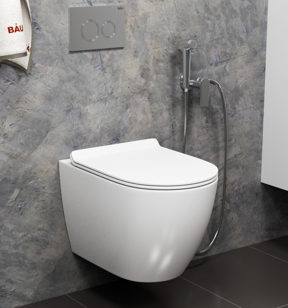 Унитаз подвесной безободковый Bauedge DREAM NL0001-PRO, белый