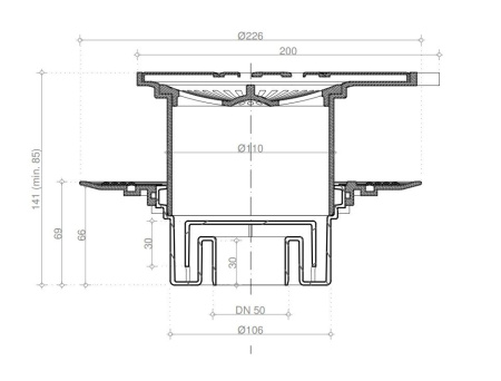 Точечный трап Pestan Confluo Standard 20х20 Vertical Angle 13000021