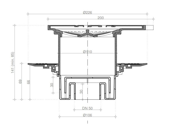 Точечный трап Pestan Confluo Standard 20х20 Vertical Angle 13000021