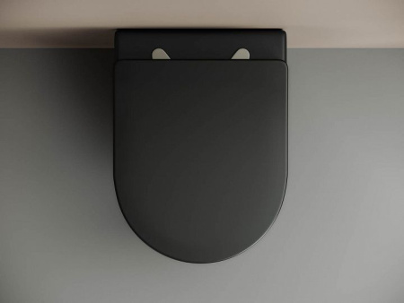 Подвесной унитаз Ceramicanova Metropol Rimless, глубокий смыв, с крепежом для полностью скрытого монтажа,  ультратонким сидением и крышкой с функцией плавного закрытия CN4002MB