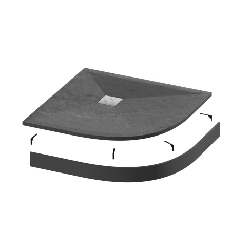 Поддон полукруг Grossman Strong GR-S2100100 графит 100x100x2.5