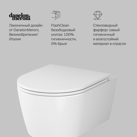 C8F1700SC Func Подвесной унитаз AM.PM 49 см FlashClean с сиденьем микролифт