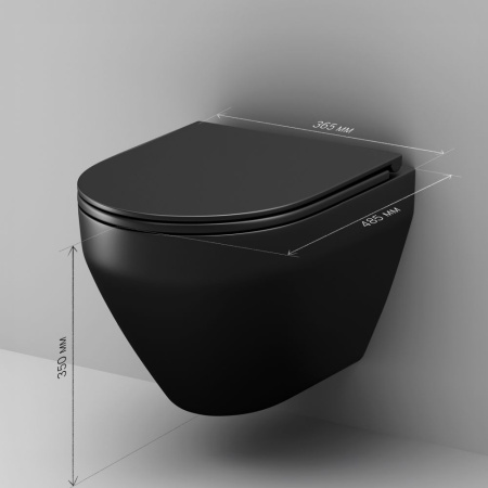 C701700MBSC Spirit V2.0 Подвесной унитаз AM.PM FlashClean с сиденьем микролифт, черн мат