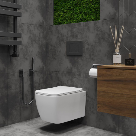 Подвесной унитаз RoxenBath Cube Bidet 530135-01X Rimless Soft Close с функцией биде
