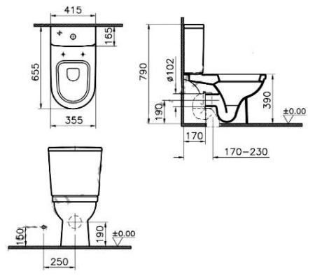 Унитаз-компакт VitrA Form 300 9729B003-7200 сиденье с микролифтом