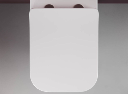 Подвесной унитаз Ceramicanova Metric Rimless, глубокий смыв, с крепежом для полностью скрытого монтажа,  ультратонким сидением и крышкой с функцией плавного закрытия, дюропласт CN3007