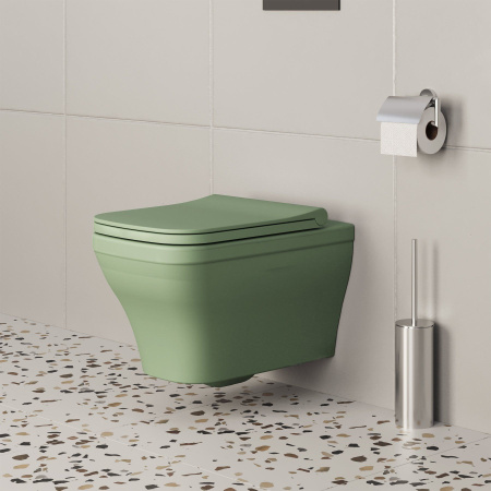 Унитаз Ambassador Benefit 203T21001R (535х340х360) мятный матовый, подвесной безободковый с тонкой крышкой