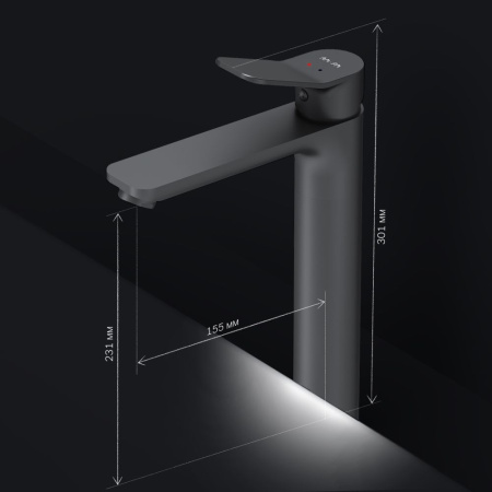 F85A92022 X-Joy, Смеситель для умывальника AM.PM высокий, черный