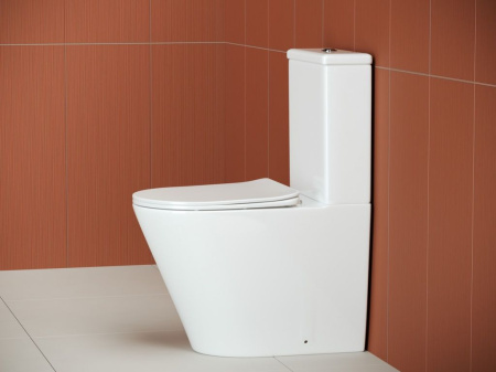 Напольный пристенный унитаз Ceramicanova Highlight Rimless, Белый, CN1802